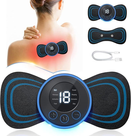 Body Massager, Wireless Portable Neck Massager with 8 Modes and 19 Strength Levels Rechargeable Pain Relief