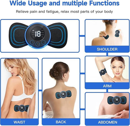Body Massager, Wireless Portable Neck Massager with 8 Modes and 19 Strength Levels Rechargeable Pain Relief